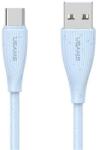 USAMS GREEN SERIES adatkábel (USB - Type-C, 18W, 3A, gyorstöltő, 100cm) VILÁGOSKÉK (SJ714USB03) - bluedigital