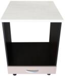 Spectral Mobila Corp pentru cuptor incorporabil cu sertar Zebra, wenge/Cappuccino lucios, cu blat Travertin, 60 x 85 x 60 cm