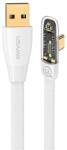 USAMS ICEFLAKE adatkábel (USB - Type-C, 6A, 66W, PD gyorstöltő, 120cm, 90 fokos) FEHÉR (SJ585USB02) - bluedigital