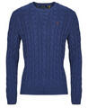 Ralph Lauren Pulóverek PULL COL ROND MAILLE TORSADEE Kék EU M