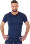 BRUBECK ACTIVE WOOL Férfi merinó gyapjú rövid ujjú felső - Sötétkék