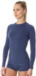 BRUBECK ACTIVE WOOL Női merinó gyapjú hosszú ujjú felső - Kék - brubecksport