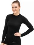 BRUBECK ACTIVE WOOL Női merinó gyapjú hosszú ujjú felső - Fekete