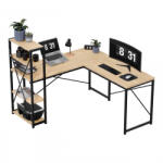 Mark Adler Sarok íróasztal, bal és jobb oldalú kivitel, három polccal, 145 x 57 x 120 cm, fa (MA-LEADER-5-9-OAK)