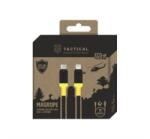 Tactical MagRope USB-C-Lightning adatkábel szövet bevonattal, 1m, fekete/sárga (57983121891) - aqua