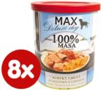FALCO Max deluxe konzerv kutyáknak izomtömeg-növelő kockákkal lazaccal 8x800g