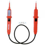 Somogyi Elektronic MVT 808ACE kétpólusú AC/DC feszültségvizsgáló, 6-400 V egyen- és váltakozó feszültséghez, 10 LED visszajelző, robusztus ház és vezeték - webmuszaki