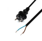 Somogyi Elektronic N 10-3/1, 0 hálózati csatlakozókábel, 3 m, H05RN-F 2 x 1, 0 mm2 gumikábel, IP44 védettség, max. 2300W, fekete