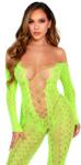 Leg Avenue Exotic Snake Crotchless Bodystocking 89357 Neon Green