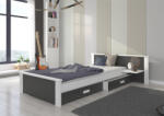 ADRK Ágy matraccal ALDEX SHELF 180x80, Fehér, Füstszürke - smartbutor