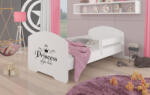 ADRK Ágy matraccal és korláttal PEPE PRINCESS BLACK 140x70, Fehér - smartbutor