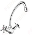 FERRO Retro álló konyhai mosogató csaptelep, klasszikus / retro tekerős fogantyúval, króm, XR4