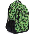 budmil ovális iskolai hátizsák - zöld kockák - 45x15x31 cm (10110188-055253-S55)