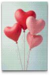  Gyémántszemes kirakó - Szívalakú lufik Méret: 40x60cm, Keretezés: Műanyagtáblával, Gyémántok: Négyzet alakú