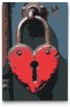  Festés számok szerint - Szívalakú lakat Méret: 20x30cm, Keretezés: Keret nélkül (csak a vászon)