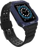 Hurtel Protect Strap Band csuklópánt tok Apple Watch 9 / 8 / 7 / 6 / 5 / 4 / 3 / 2 / SE / SE2 (41 / 40 / 38mm) tok páncélos fedél fekete / kék