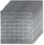 Tapetoo Home Decor 50 x 3D Tapetoo Home Decor® tapéta csempe készlet, ezüst, 70 x 77 cm, 2, 5 mm, 26, 5 négyzetméter (set-50xTapet-3D-Cod-2-Argintiu)