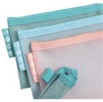 EXACOMPTA Rendszerező tasak, cipzáras, hálós, A6, EXACOMPTA Chromaline Pastel , vegyes színek (37120E) - kellekanyagonline