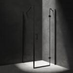 Omnires Cabina de dus dreptunghiulara cu usa cu balamale Omnires Manhattan negru mat transparent 120x90 (MH1290BLTR)