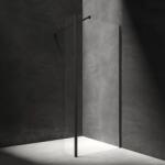 Omnires Paravan de dus tip Walk-in cu perete lateral Omnires Marina negru mat transparent 100 cm (MA1030BLTR)