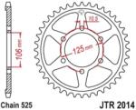 Jt Sprockets Acél Standard Hátsó Lánckerék 2014 - 525 JT SPROCKETS Erőátviteli alkatrész Lánc, lánckerék, láncszett Hátsó lánckerék - motomotors - 15 974 Ft