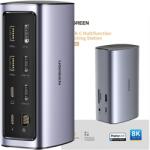 UGREEN Hub 12In1 Usb C Hdmi Dp Rj45 Aux Sd Tf Dokkolóállomás Szürke