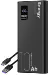 OBAL:ME EnergyPulse powerbank / külső akkumulátor kábellel, digitális kijelzővel, 10000mAh, 22, 5W, fekete (57983119178)