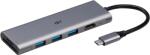 ISY IAD-1027-1 USB 3.1 Type-C Multiport adapter, 1x 4K HDMI, 3xUSB-A, SD kártyaolvasó, (2V225520), szürke (IAD-1027-1)