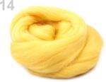 Fashion Fésült újzélandi merinó gyapjú nemezeléshez, 20g - sárga, 14