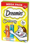 Dreamies Creamy MEGA PACK kiegészítő takarmány csirkével és lazaccal 12x10 g
