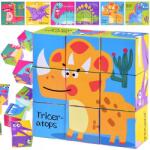 Jokomisiada Dinókocka puzzle készlet, 9 db nagy kartonkocka, 6 kép (20002)
