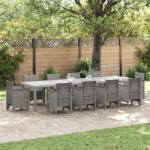 vidaXL Градинска маса Светлосиво 350 x 100 x 74 см полиратан (3378527)