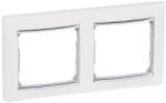 Legrand 770492 VALENA keret 2-es vízszintes fehér/ezüst # (770492)