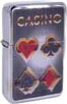 Angelo Angel benzines öngyújtó 3D mintával króm színű - Casino, francia kártya színeivel (A-245540-6)