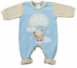  Hosszú ujjú rugdalózó, maci mintával kék (56)