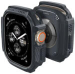 Apple Watch Ultra 1-2 (49 mm), Szilikon védőkeret, ütésálló, szíj nélkül, Spigen Rugged Armor, sötétszürke