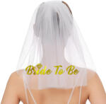  Fehér fátyol "Bride To Be" felirattal - arany