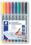 STAEDTLER Alkoholmentes marker készlet, OHP, 1 mm, STAEDTLER "Lumocolor® 315", 8 különböző szín (TS315WP8) - fiorex