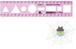 Optima átlátszó sablon vonalzó 20 cm - pink