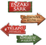  Nyomtatott dekorkarton - Északi Sark útjelzők 4db/szett - papelito
