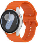 RMPACK Samsung Galaxy Watch 7 40mm 44mm Óraszíj Pótszíj - Sport Wave Style - Szilikon Szíj Narancssárga