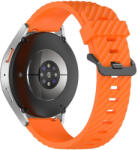 RMPACK Samsung Galaxy Watch 7 44mm 40mm Óraszíj Szilikon Pótszíj - Carbon Life Style Narancssárga