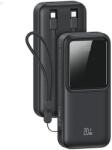 USAMS CD213 X-chel Series powerbank beépített Type-C és Lightning kábellel 30000mAh 20W QC3.0 PD - fekete