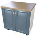 Spectral Mobila Masca pentru chiuveta cu 2 usi 80 cm Zebra, Alb / MDF Albastru cu blat Artar 80 x 85 x 60 cm