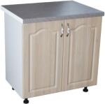 Spectral Mobila Masca pentru chiuveta cu 2 usi 80 cm Zebra, Alb/MDF Sonoma cu blat Beton, 80 x 85 x 60 cm