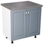 Spectral Mobila Masca pentru chiuveta cu 2 usi 80 cm Zebra, Alb/MDF Gri cu blat Beton, 80 x 85 x 60 cm