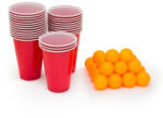 Flippy Joc de baut Beer Pong Flippy, 24 Pahare, 24 Mingi, material plastic, reutilizabil, portabil, rosu (teo-125444) Joc de societate