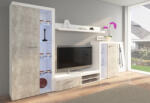 Expedo KLOK nappali fal, 270x190x40, fehér/beton (147722)