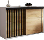 Expedo MILANY komód, 120x94x45, fehér/dub craft/fekete (255656)