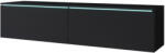 Expedo MENDES D 2 TV asztal, 140x30x33, fekete, LED világítással (257040i)